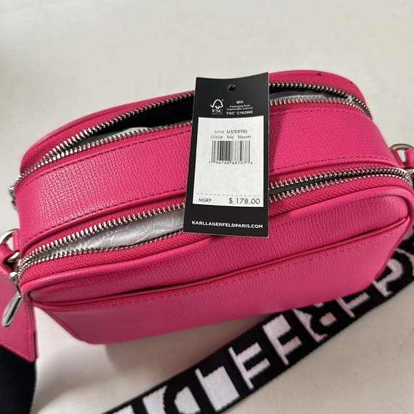 Karl Lagerfeld Paris Barbie Core Hot Pink Camera Crossbody Hand Bag NWT - Picture 6 of 9